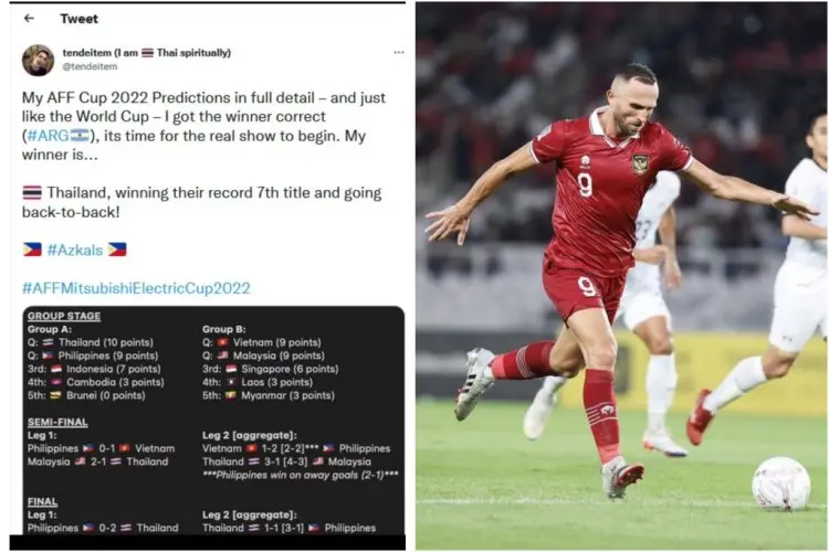 Timnas Indonesia Diramal Tersingkir di Grup A, Thailand Juara Piala AFF 2022