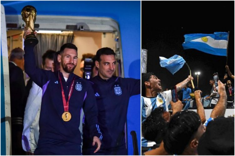 Juara Piala Dunia 2022 Argentina Disambut Suka Cita Setelah Tiba di Buenos Aires