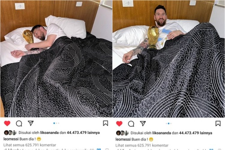 Messi Unggah Foto Instagram, Bangun Sebagai Pemenang Piala Dunia 2022