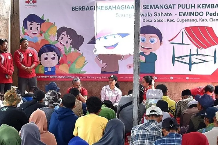 Ewindo Bantu 1.500 Kg Benih Sayuran Unggul untuk Petani Korban Gempa Cianjur