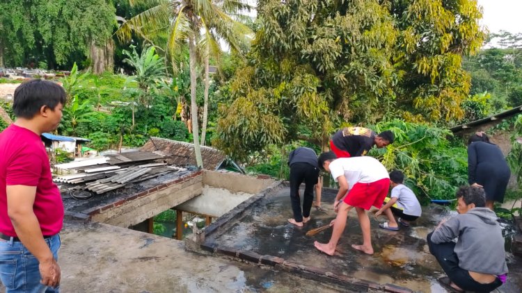 Diduga Korsleting Listrik, Sebuah Rumah di Desa Kertajaya Ludes Dilalap si Jago Merah 