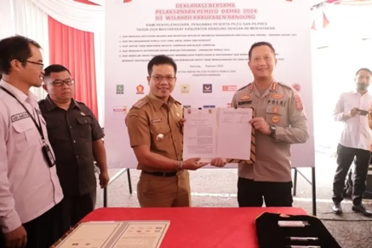 Polresta Bandung Gelar Diskusi dan Deklarasi Damai Pemilu 2024