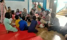 Polresta Berikan Pendampingan Trauma Healing Anak-anak Korban Bencana Longsor