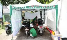 Kajol Buka Posko Mudik di Cirebon, Pemudik Bisa Servis dan Ganti Oli Gratis