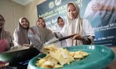 Kembangkan UMKM Santri, SDG Jabar Gelar Pelatihan Mengolah Keripik Talas di Bogor
