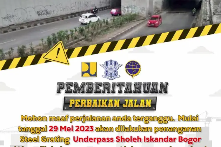 Perbaikan Plat Besi Underpass Sholis Segera Dimulai, Satu Lajur Ditutup Secara Bertahap