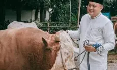 Rudy Susmanto Salurkan Hewan Kurban dari Prabowo Subianto untuk Warga Kabupaten Bogor