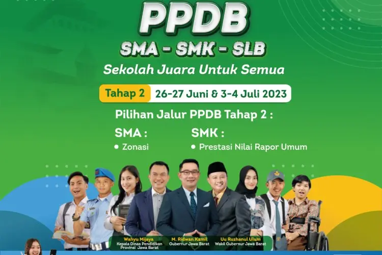 PPDB Jabar Tahap 2 Resmi Dibuka untuk Jalur Zonasi dan Prestasi Nilai Rapor