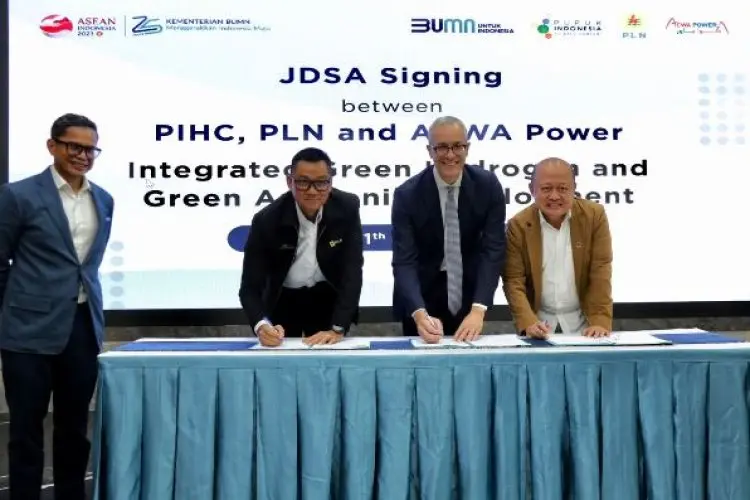 PLN, ACWA Power, Pupuk Indonesia Kerja Sama Kembangkan Green Hydrogen dan Green Ammonia Terintegrasi