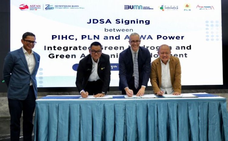 PLN, ACWA Power, Pupuk Indonesia Kerja Sama Kembangkan Green Hydrogen dan Green Ammonia Terintegrasi