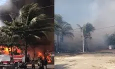 Kampung Turis Pangandaran Kebakaran, Tiga Kafe Hangus Dilahap Si Jago Merah