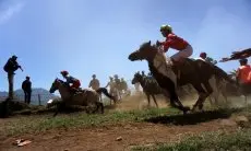 FOTO: Lomba Pacuan Kuda Tradisional di Lembang