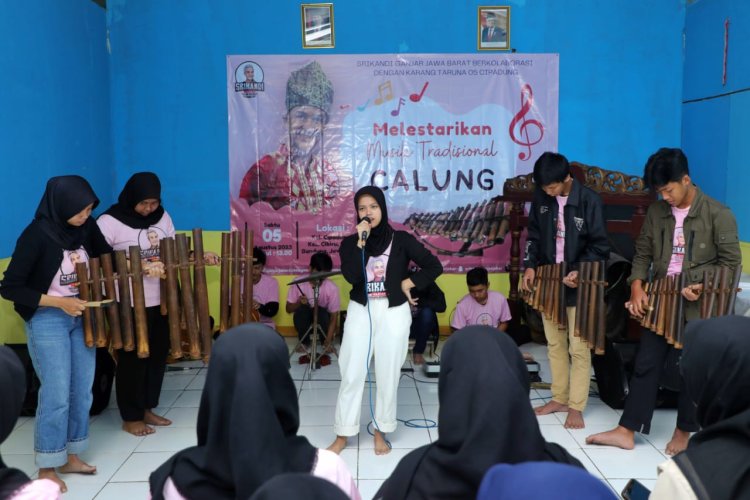 Lestarikan Musik Tradisional, Srikandi Ganjar Gelar Pertunjukan Musik Calung di Kota Bandung