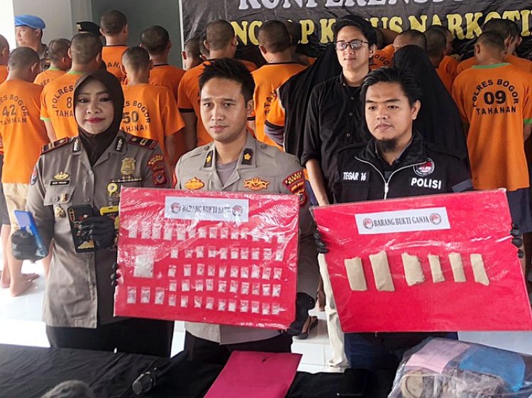 2 Ibu Rumah Tangga dan Puluhan Pengedar dan Bandar Narkotika Diamankan Polres Bogor