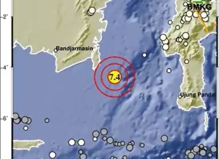 Kalimantan Selatan Diguncang Gempa Bumi Berkuatan Magnitudo 7,4, Getaran Terasa hingga Bali