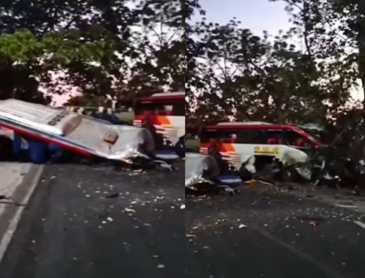 Tiga Meninggal dan Belasan Luka dalam Kecelakaan Dua Bus di Ngawi, Penumpang Sampai Terlempar ke Aspal