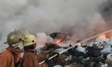 TPA Kopi Luhur Kembali Terbakar, Tim Gabungan Berusaha Padamkan Api