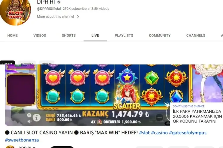 Sempat Dihack Iklan Judi Online, YouTube DPR RI Sudah Mulai Pulih Lagi