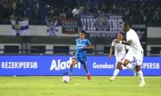 Beckham Putra Semringah Cetak Gol ke Gawang PSS Sleman