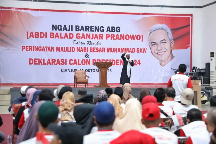 Abdi Balad Ganjar Bersama Ribuan Masyarakat Cianjur Deklarasi Dukung Ganjar Pranowo Presiden 2024