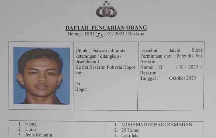 Polresta Bogor Kota Sebar Wajah Pelaku Pembunuhan Rindhi Septiani