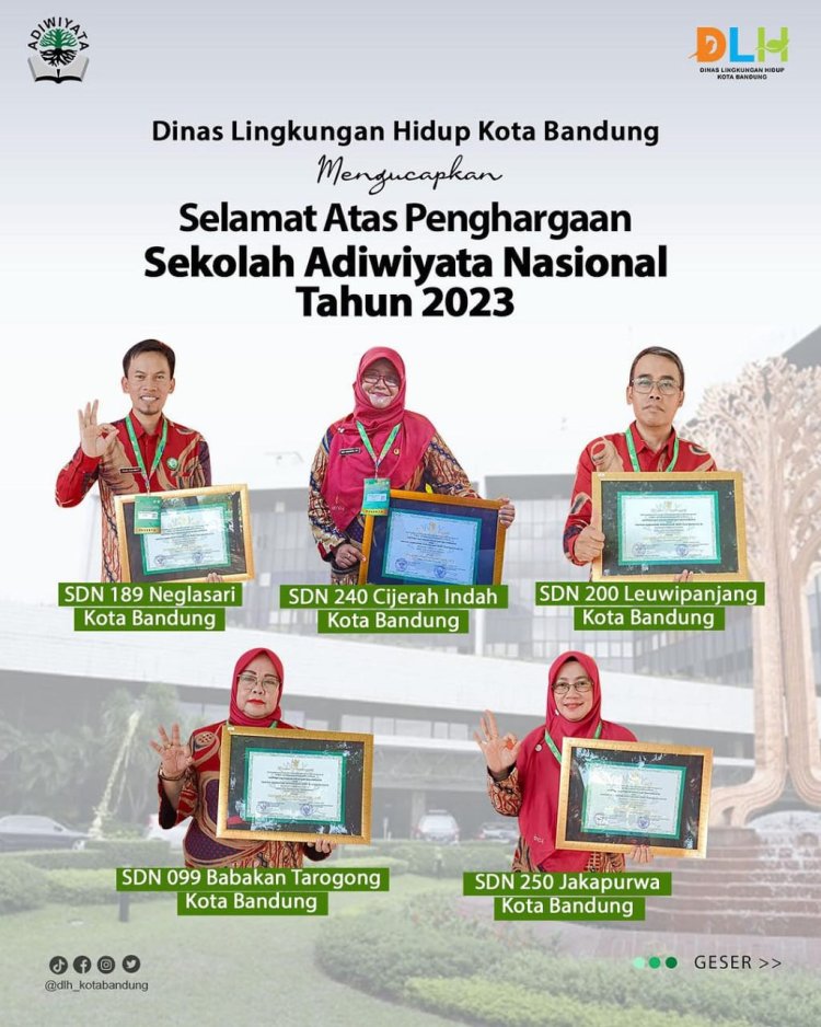 Lima Sekolah Asal Kota Bandung Raih Penghargaan Adiwiyata Nasional