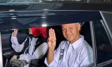 Ganjar-Mahfud Tiba di KPU untuk Debat Perdana