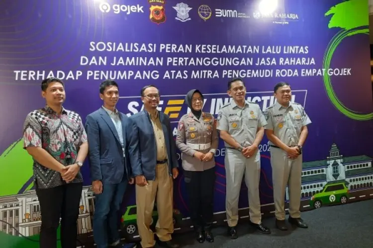 Jasa Raharja dan Gojek Lakukan Sosialisasi Keselamatan Berlalulintas pada Puluhan Mitra Pengemudi