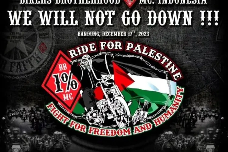Besok, Bikers Brotherhood 1% Gelar Aksi Dukung Kemerdekaan Palestina