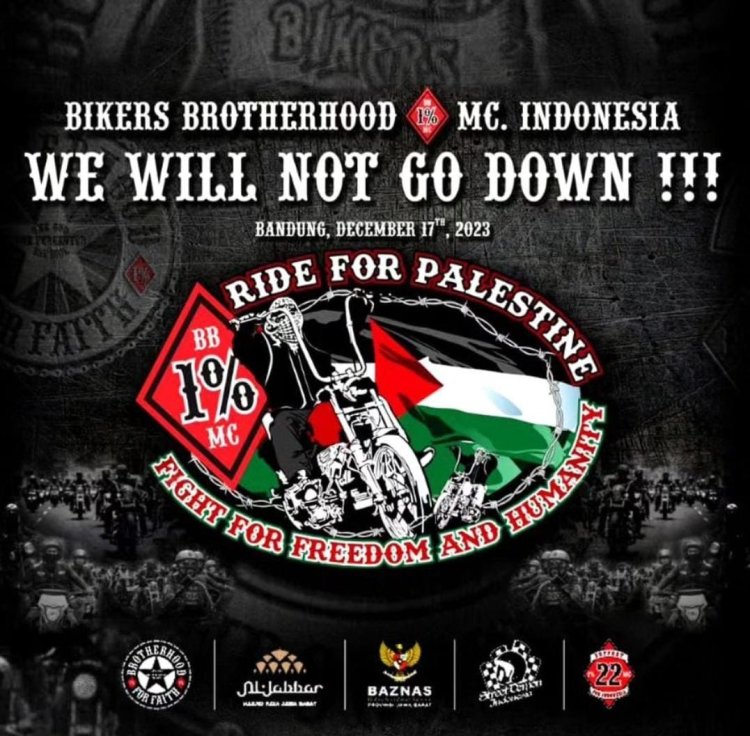 Besok, Bikers Brotherhood 1% Gelar Aksi Dukung Kemerdekaan Palestina