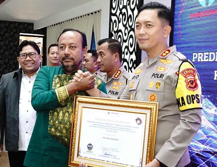 Kapolres Bogor Dapat Penghargaan dari Ombudsman RI Terkait Kepatutan Layanan