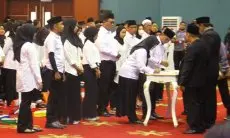 Panwascam Cibinong Lantik 986 PTPS, Terbanyak se-Kabupaten Bogor