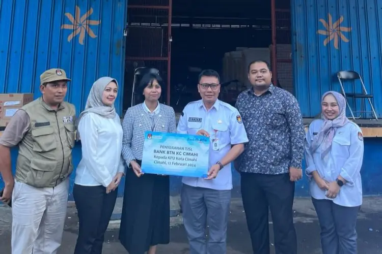 Jaga Kondisi Penyelenggara Pemilu, KPU Kota Cimahi Terima Bantuan Susu dan Multivitamin dari Bank BTN KC Cimahi