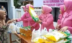 Jelang Ramadan, Bhayangkari Polres Tasikmalaya Gelar Pasar Murah