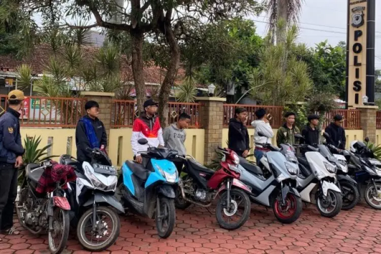 Polresta Bandung Amankan Belasan Orang Diduga Pelaku Balap Liar di Soreang