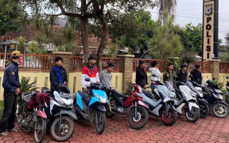 Polresta Bandung Amankan Belasan Orang Diduga Pelaku Balap Liar di Soreang
