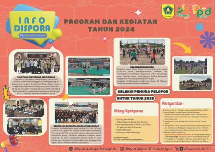 Inilah Info Dispora Kabupaten Bogor, Pogram dan Kegiatan Tahun 2024