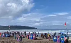 Satpolairud Tingkatkan Pengamanan di Pantai Pangandaran