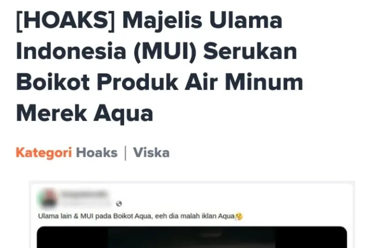 Kemenkominfo Cap Hoaks Isu MUI Serukan Boikot Produk Air Minum Merek Aqua
