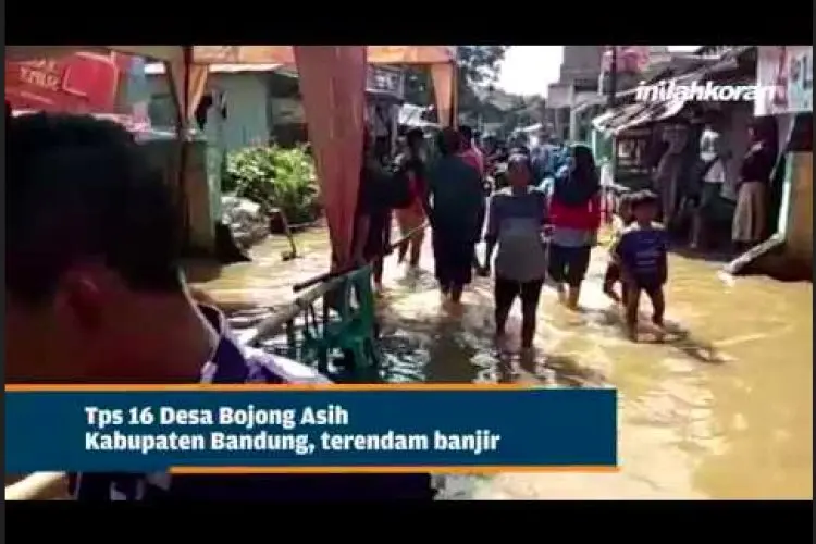 Video: TPS Bojong Asih Banjir, Warga Antusias Nyoblos