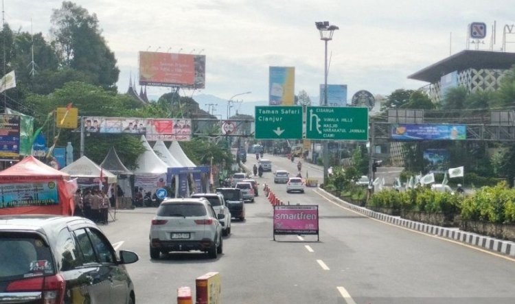 Mengejutkan, Jalur Puncak di Simpang Gadog Masih Lancar, Polisi Hanya Berlakukan Ganjil-genap