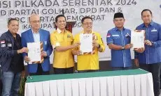 Demokrat, Golkar dan PAN Tandatangani MoU. Usung Jaro Ade sebagai Cabup Bogor