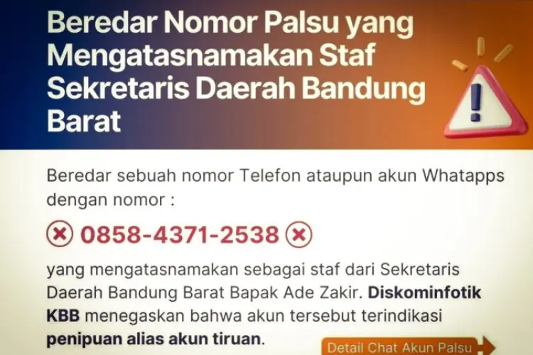 Nama Sekda KBB Dicatut, Kadiskominfotik Minta Warga Waspada