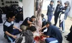 FOTO: Edukasi Penyembelihan Hewan Kurban di SMA Darul Hikam Unggulan