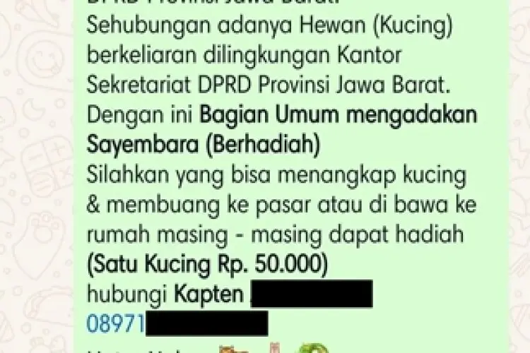 Lempar Batu Sembunyi Tangan Ala Setwan DPRD Jabar Terkait Sayembara Kucing