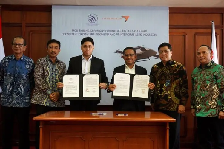 FOTO: PT DI Lakukan Kerja Sama Pengembangan Layanan Taksi Udara Dengan PT Intercrus Aero Indonesia