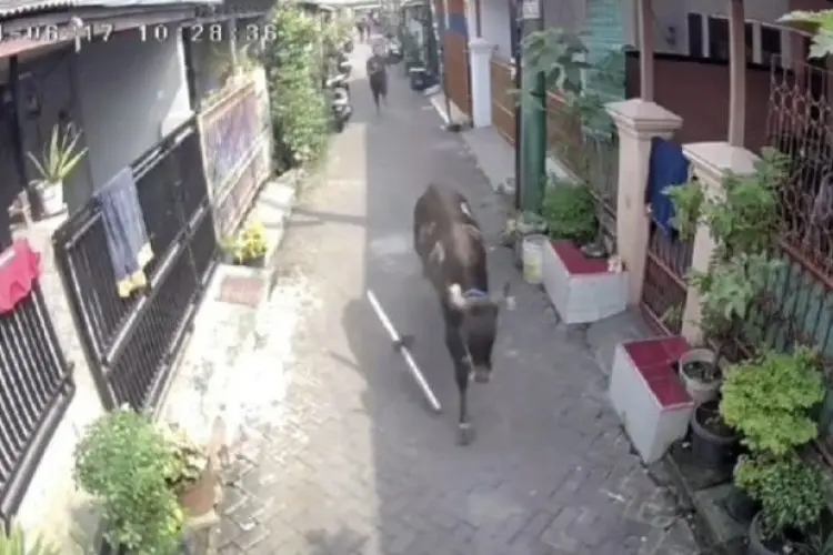 Idul Adha Core! Viral Sapi Kurban Kabur hingga Nyaris Seruduk Bocah di Tangerang