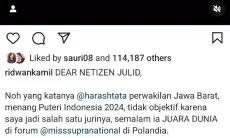 Ini Kata Ridwan Kamil Soal Mojang Bandung Jadi Miss Supranational 2024