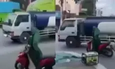 Viral Emak-emak di Pati Tak Pakai Helm Saat Berkendara dan Nyaris Tertabrak Truk