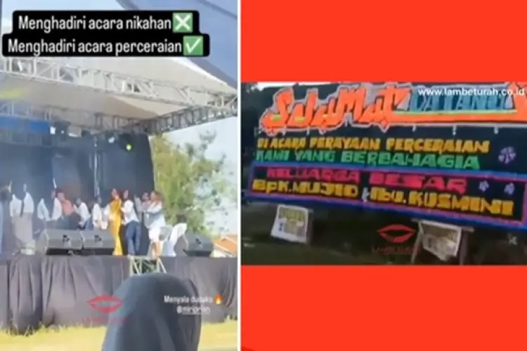 Viral Warga Pringsewu Rayakan Momen Perceraian,  Buat Panggung hingga Terima Karangan Bunga